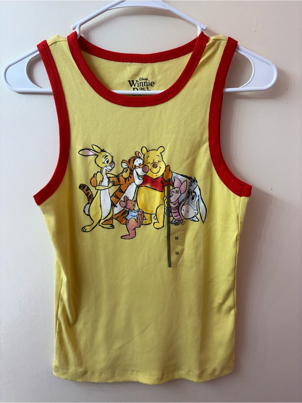 Disney Yellow Tank Top with Red Trim – Winnie the Pooh Friends